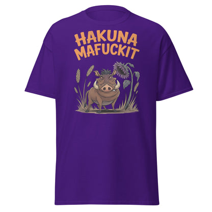 Hakuna Mafuckit T-Shirt - Funny Warthog Parody Tee - Purple - T-Shirts Online