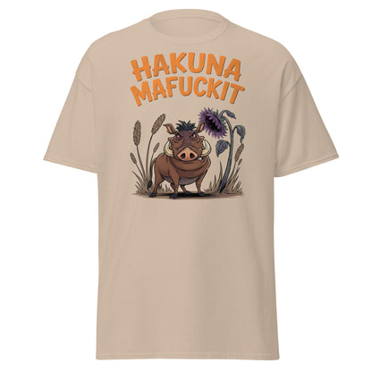 Hakuna Mafuckit T-Shirt - Funny Warthog Parody Tee - Sand - T-Shirts Online