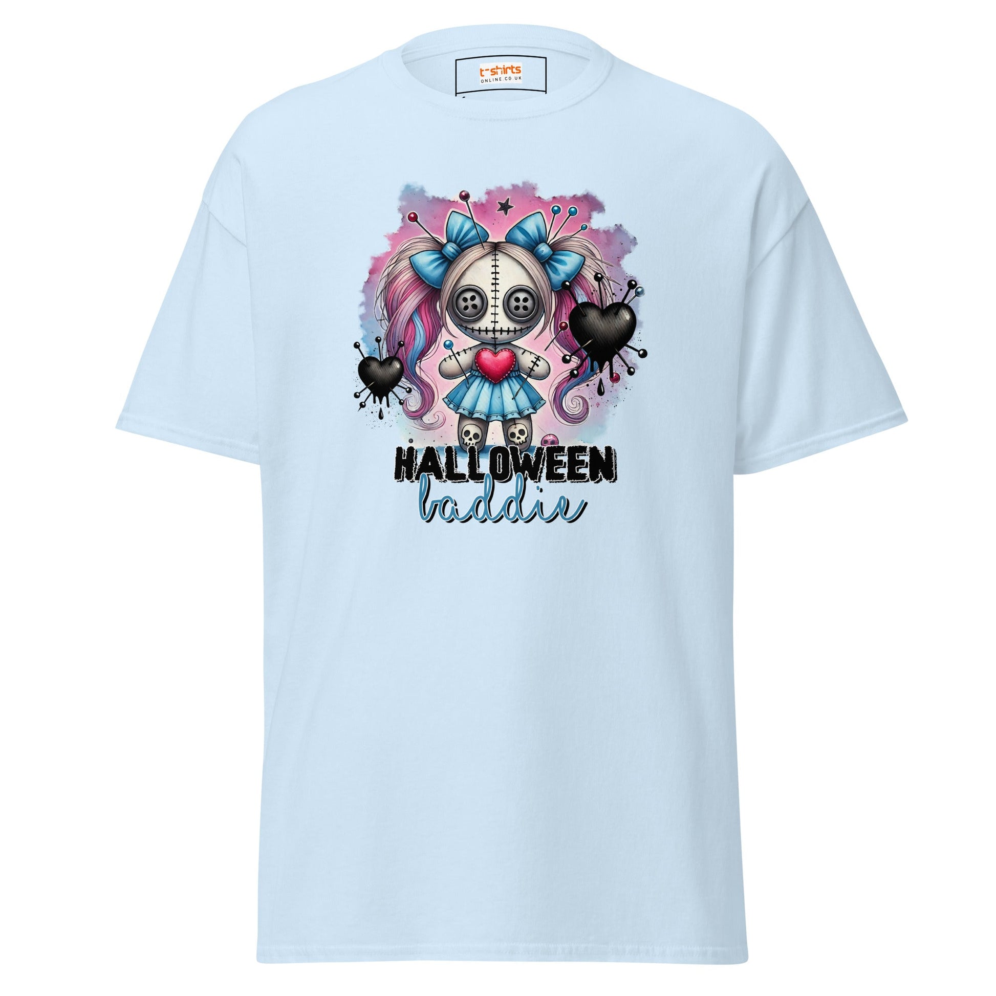 Halloween Baddie | Voodoo Doll T-Shirt - Light Blue - T-Shirts Online