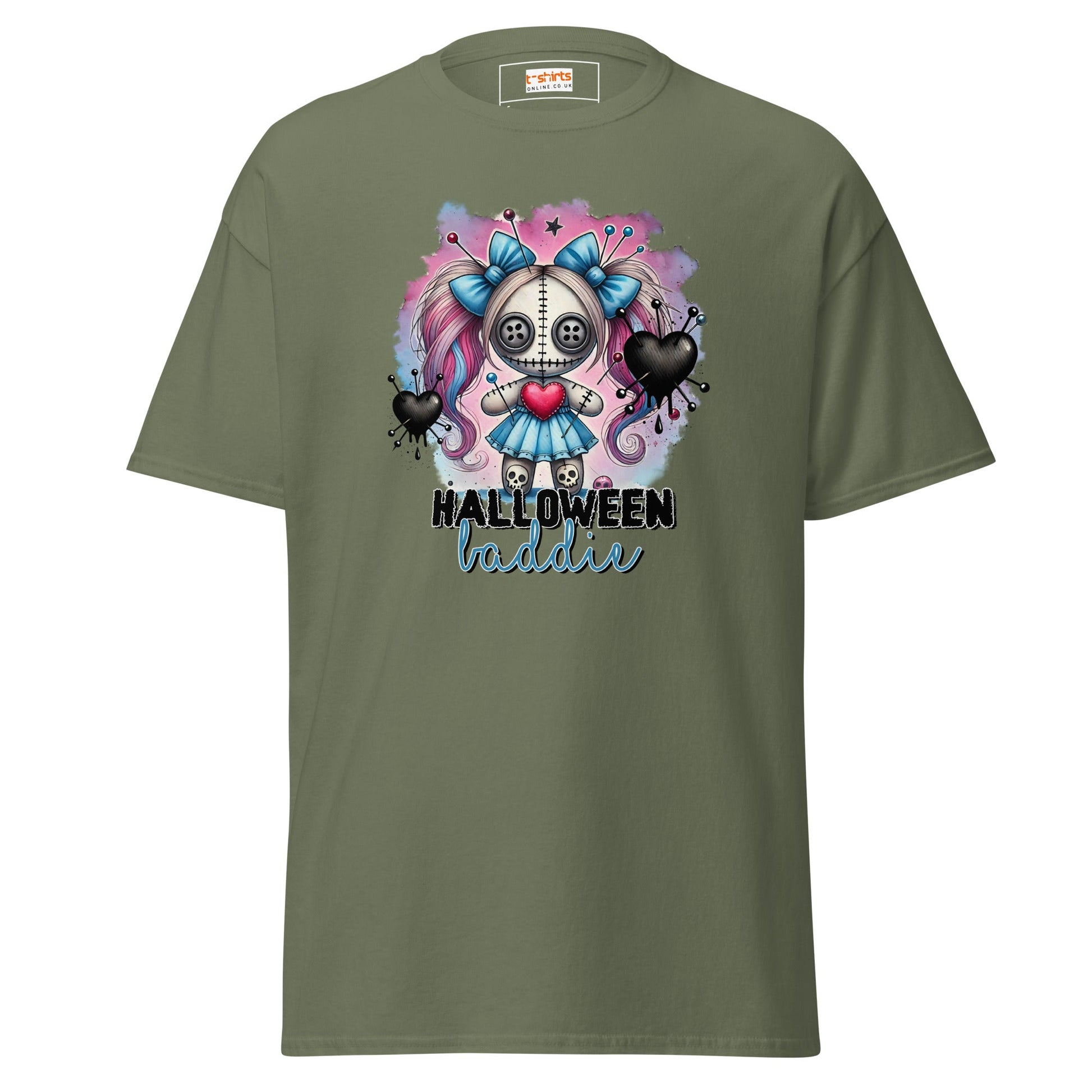 Halloween Baddie | Voodoo Doll T-Shirt - Military Green - T-Shirts Online