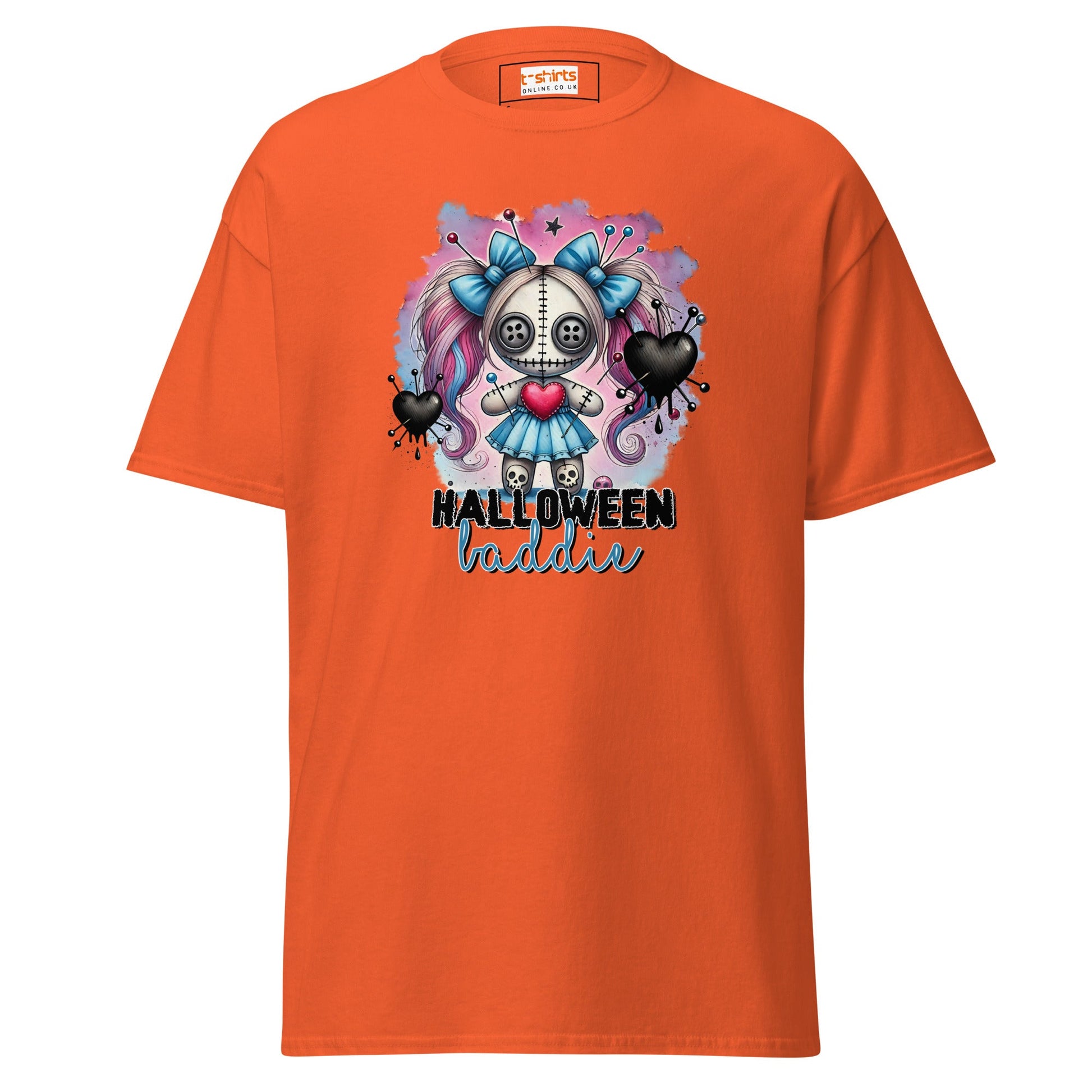 Halloween Baddie | Voodoo Doll T-Shirt - Orange - T-Shirts Online