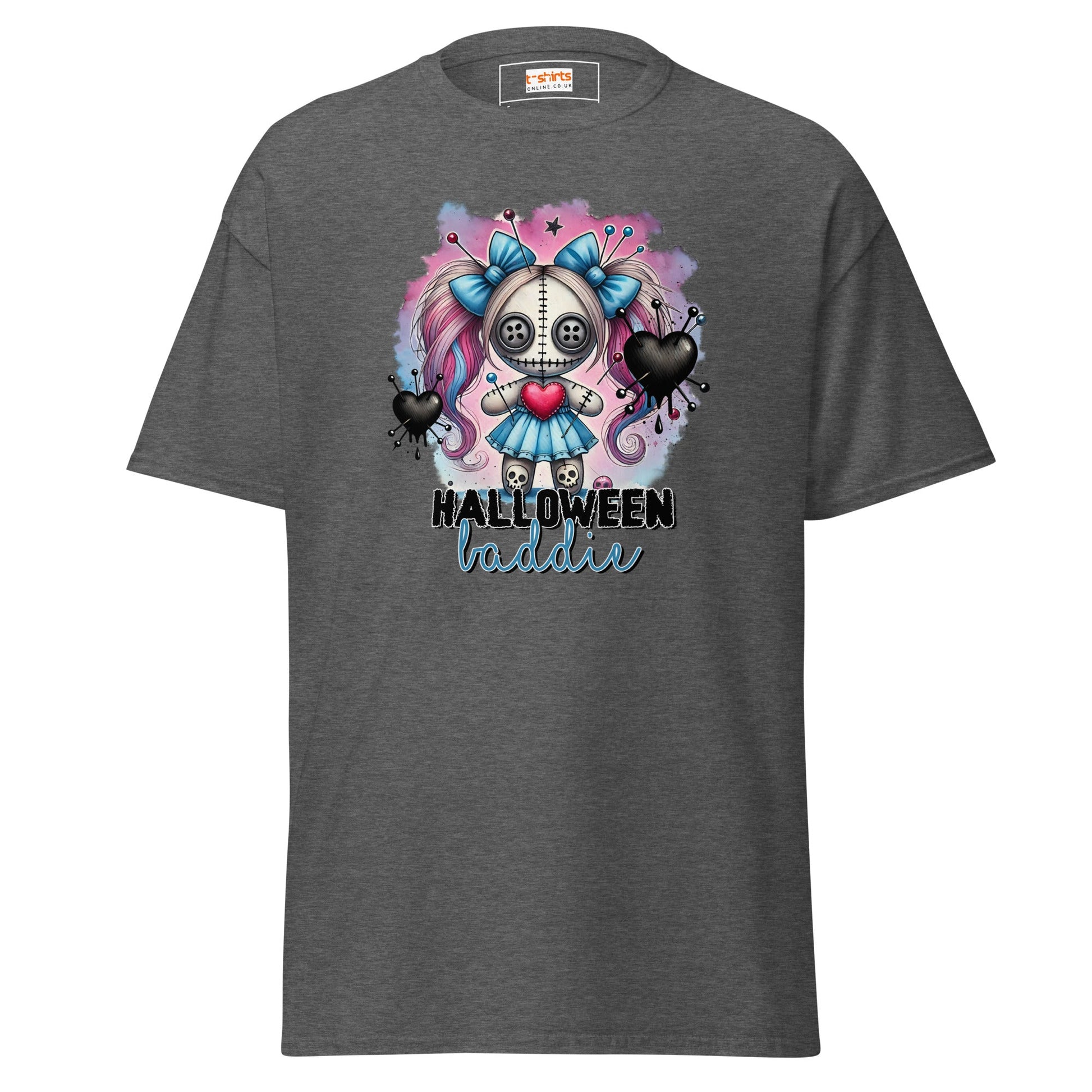 Halloween Baddie | Voodoo Doll T-Shirt - Dark Heather - T-Shirts Online