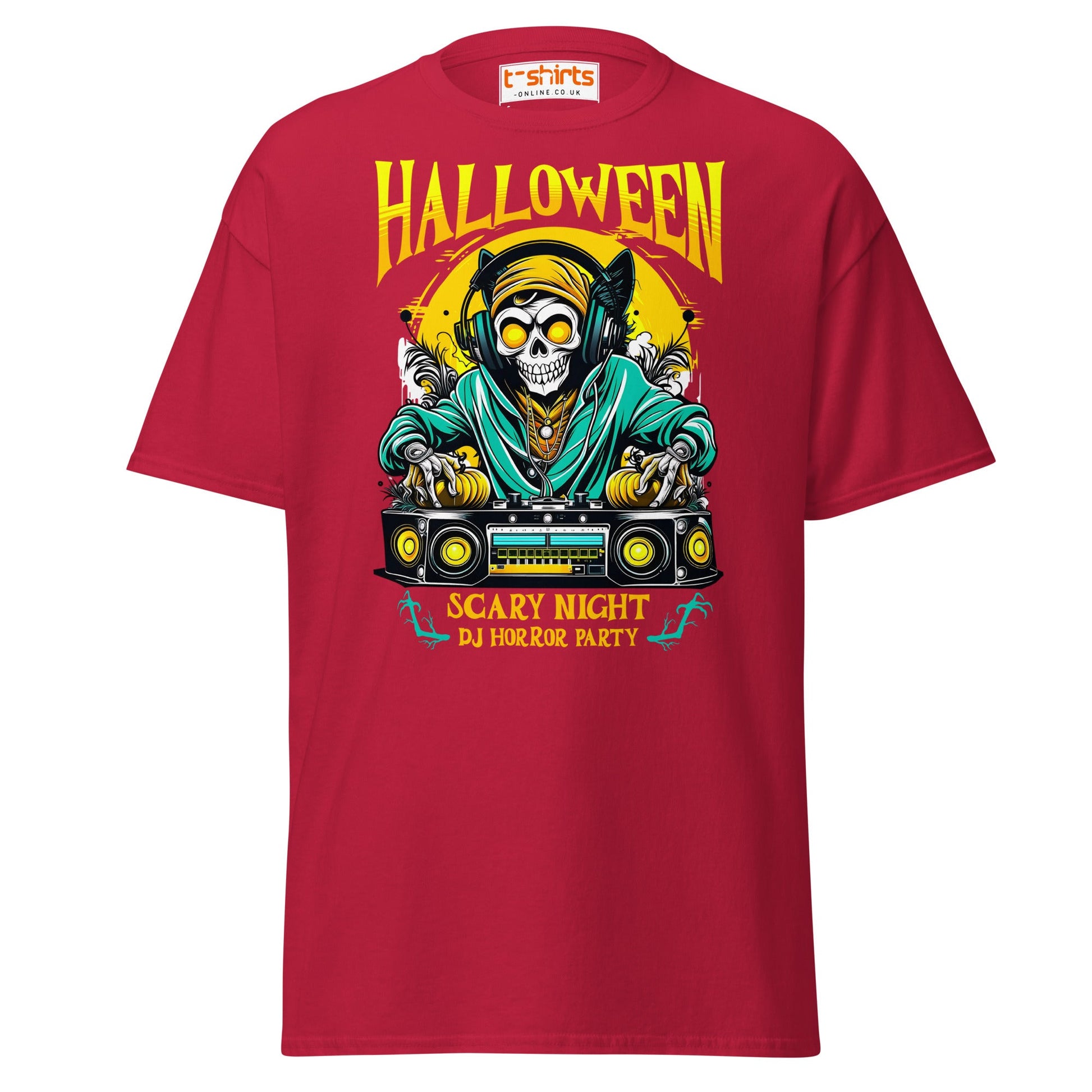 Halloween DJ Scary Night Party T-Shirt - Cardinal - T-Shirts Online