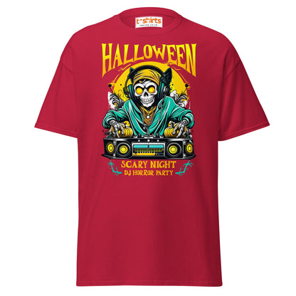 Halloween DJ Scary Night Party T-Shirt - Cardinal - T-Shirts Online