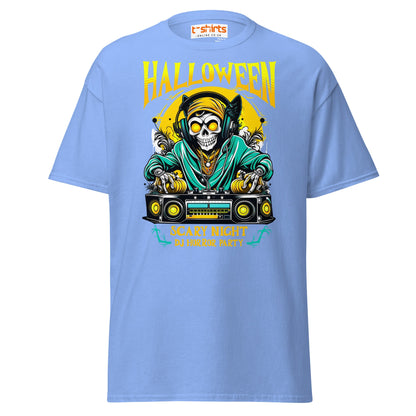 Halloween DJ Scary Night Party T-Shirt - Carolina Blue - T-Shirts Online