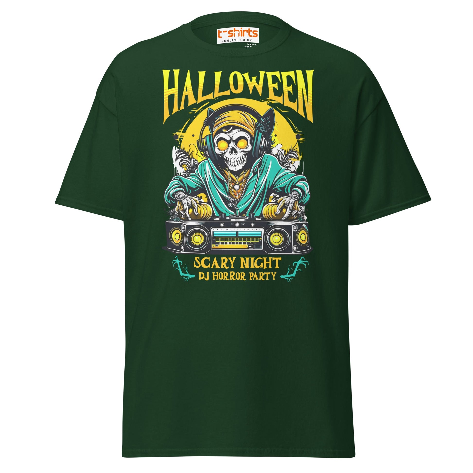 Halloween DJ Scary Night Party T-Shirt - Forest Green - T-Shirts Online