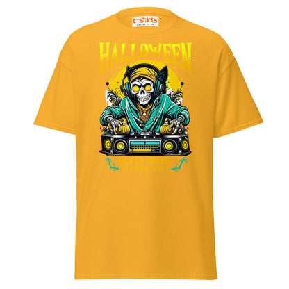 Halloween DJ Scary Night Party T-Shirt - Gold - T-Shirts Online