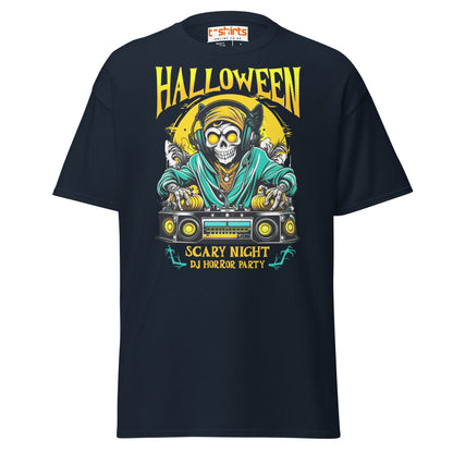 Halloween DJ Scary Night Party T-Shirt - Navy - T-Shirts Online
