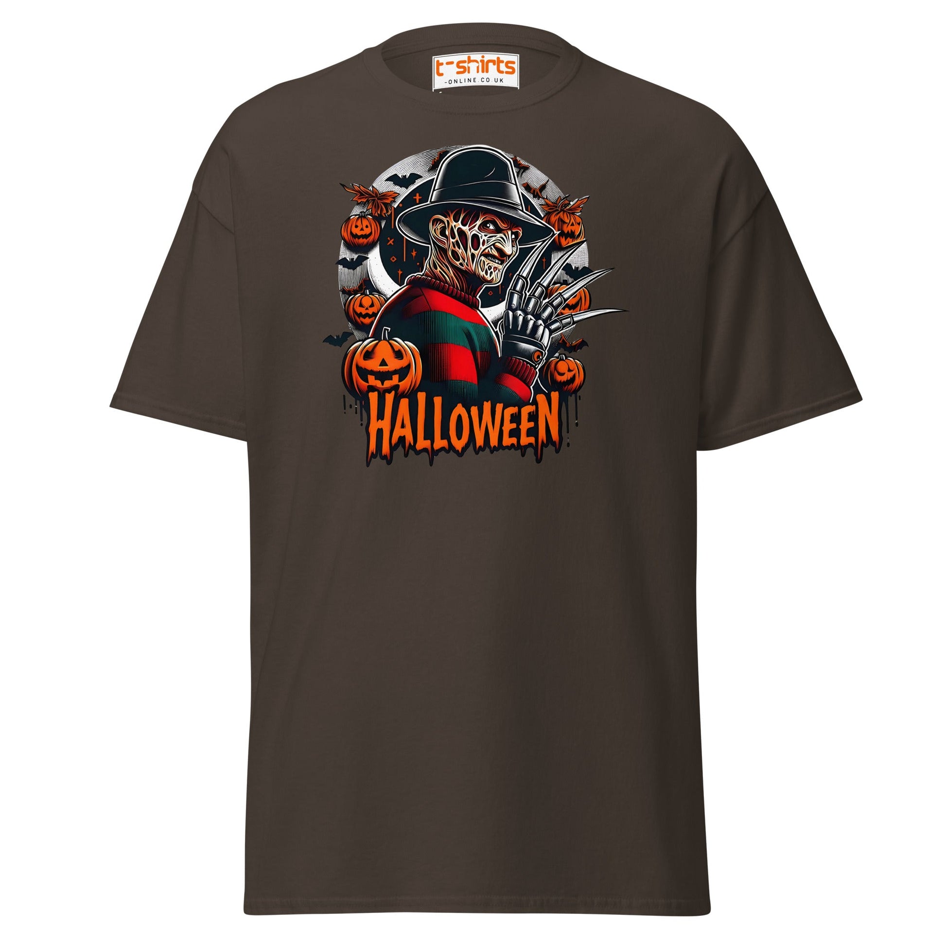 Halloween Horror T-Shirt | Creepy Pumpkin & Claw Tee - Dark Chocolate - T-Shirts Online