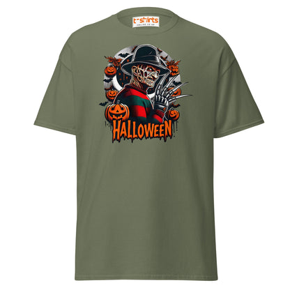 Halloween Horror T-Shirt | Creepy Pumpkin & Claw Tee - Military Green - T-Shirts Online