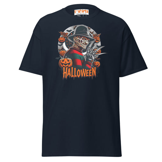 Halloween Horror T-Shirt | Creepy Pumpkin & Claw Tee - Navy - T-Shirts Online