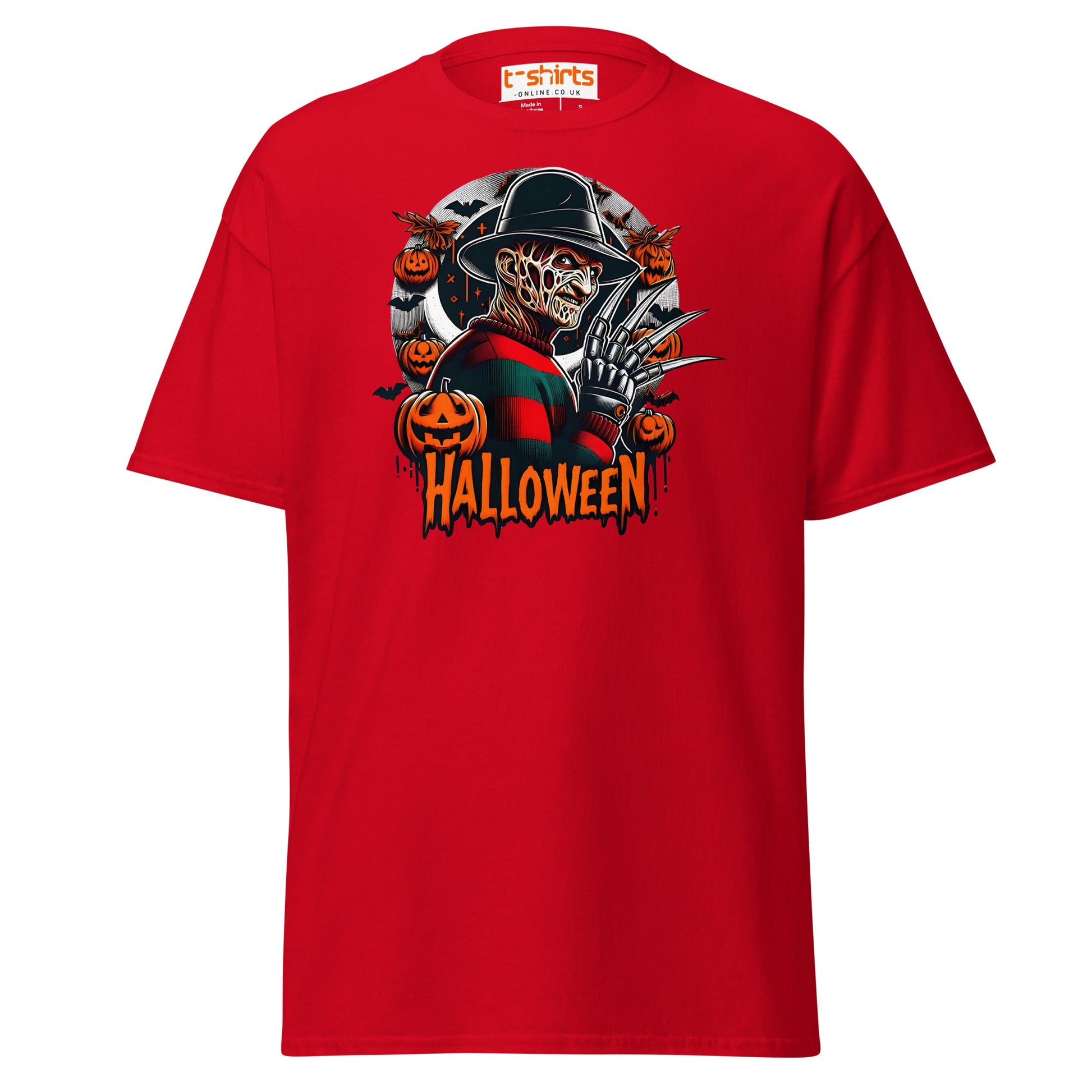 Halloween Horror T-Shirt | Creepy Pumpkin & Claw Tee - Red - T-Shirts Online