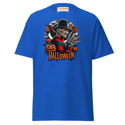 Halloween Horror T-Shirt | Creepy Pumpkin & Claw Tee - Royal - T-Shirts Online