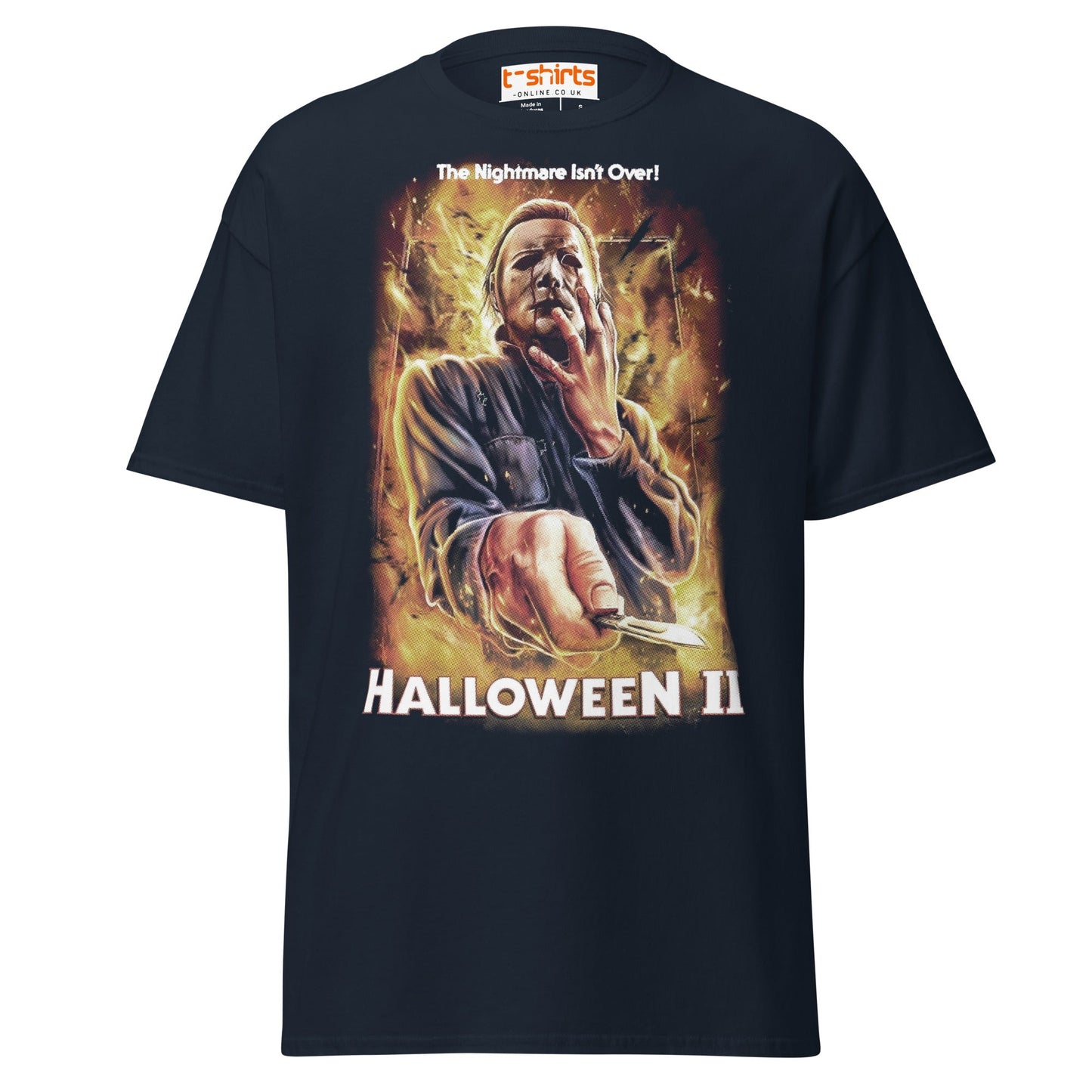 Halloween II T-Shirt | Retro Horror Movie Art Tee - Navy - T-Shirts Online