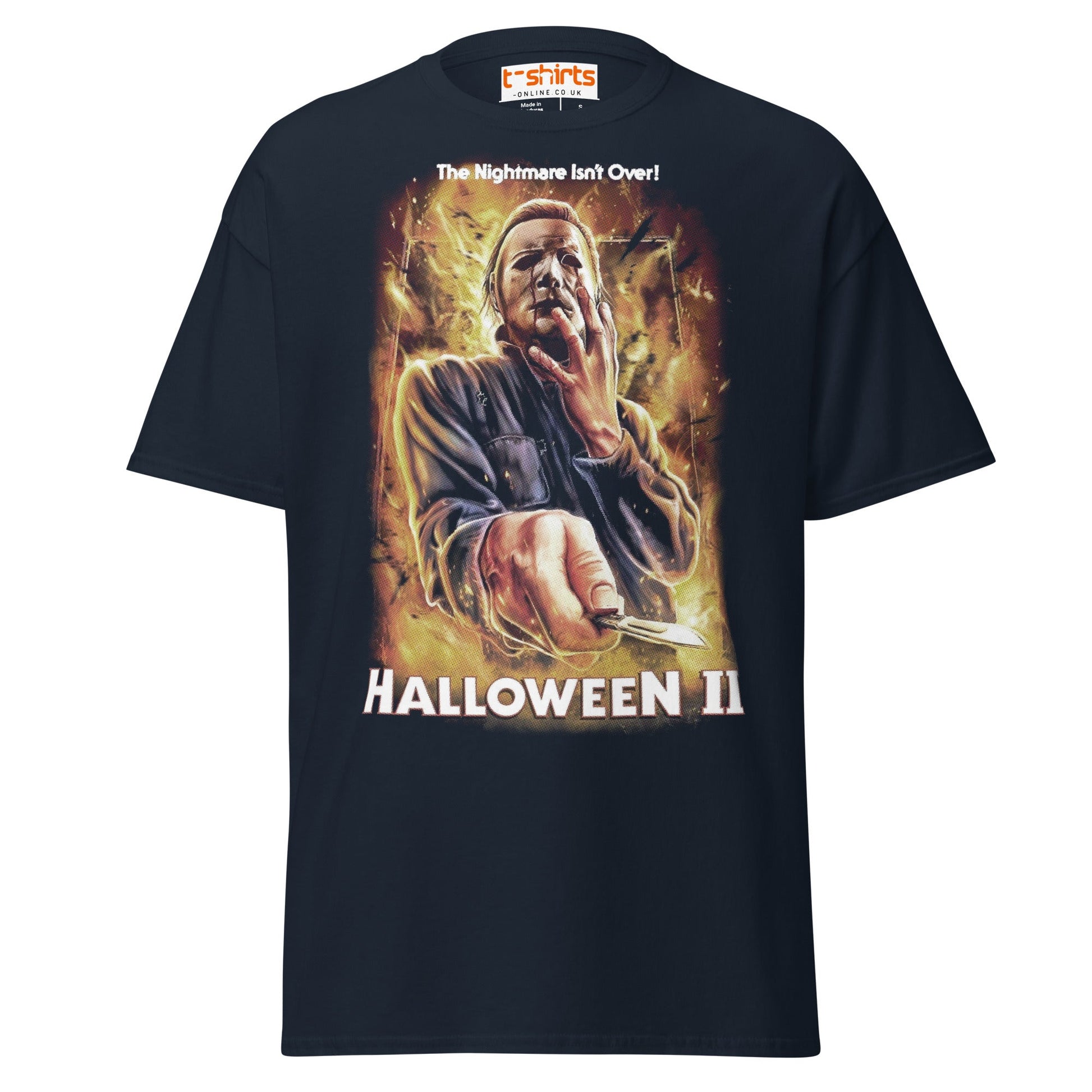 Halloween II T-Shirt | Retro Horror Movie Art Tee - Navy - T-Shirts Online