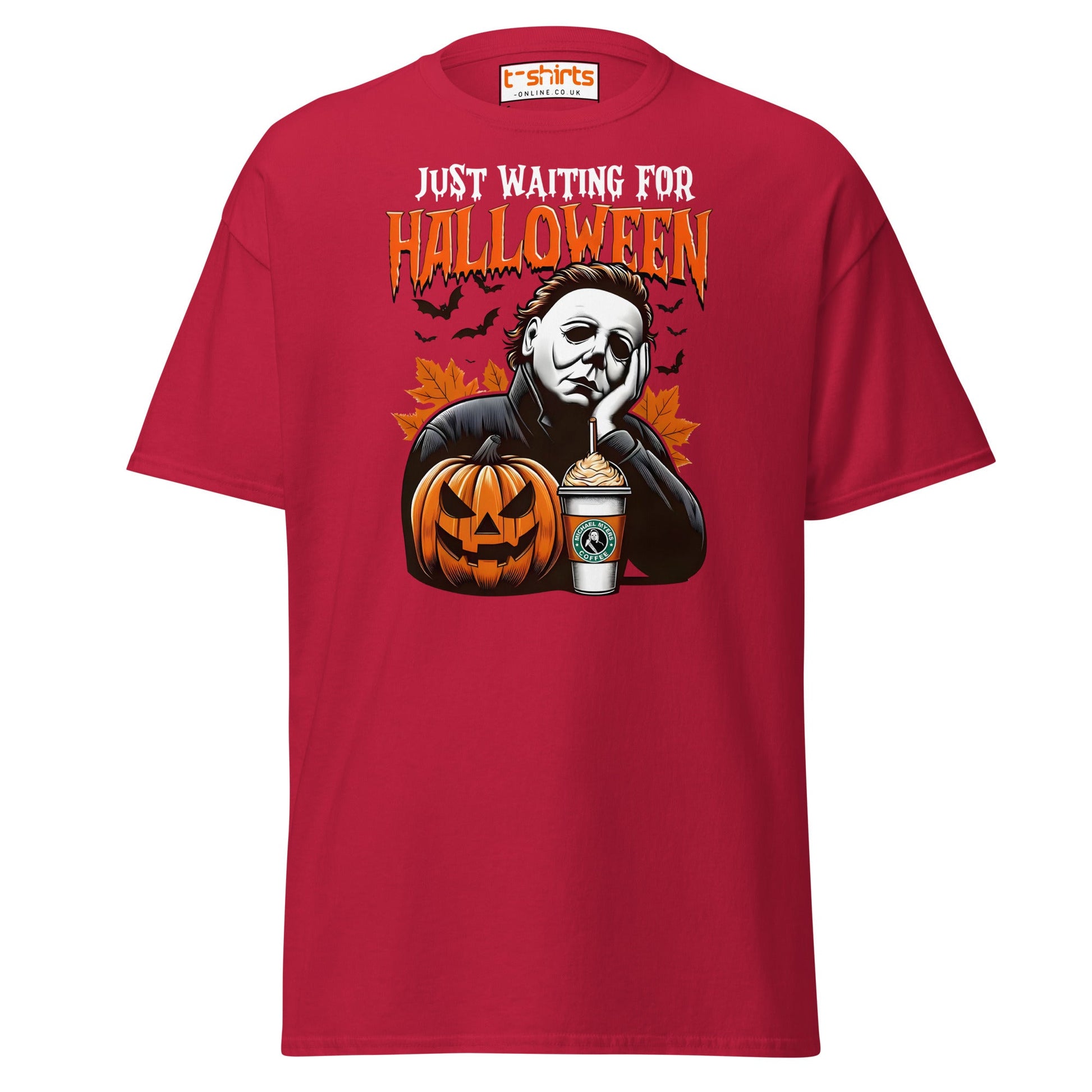 Halloween Michael Myers Coffee T-Shirt - Cardinal - T-Shirts Online