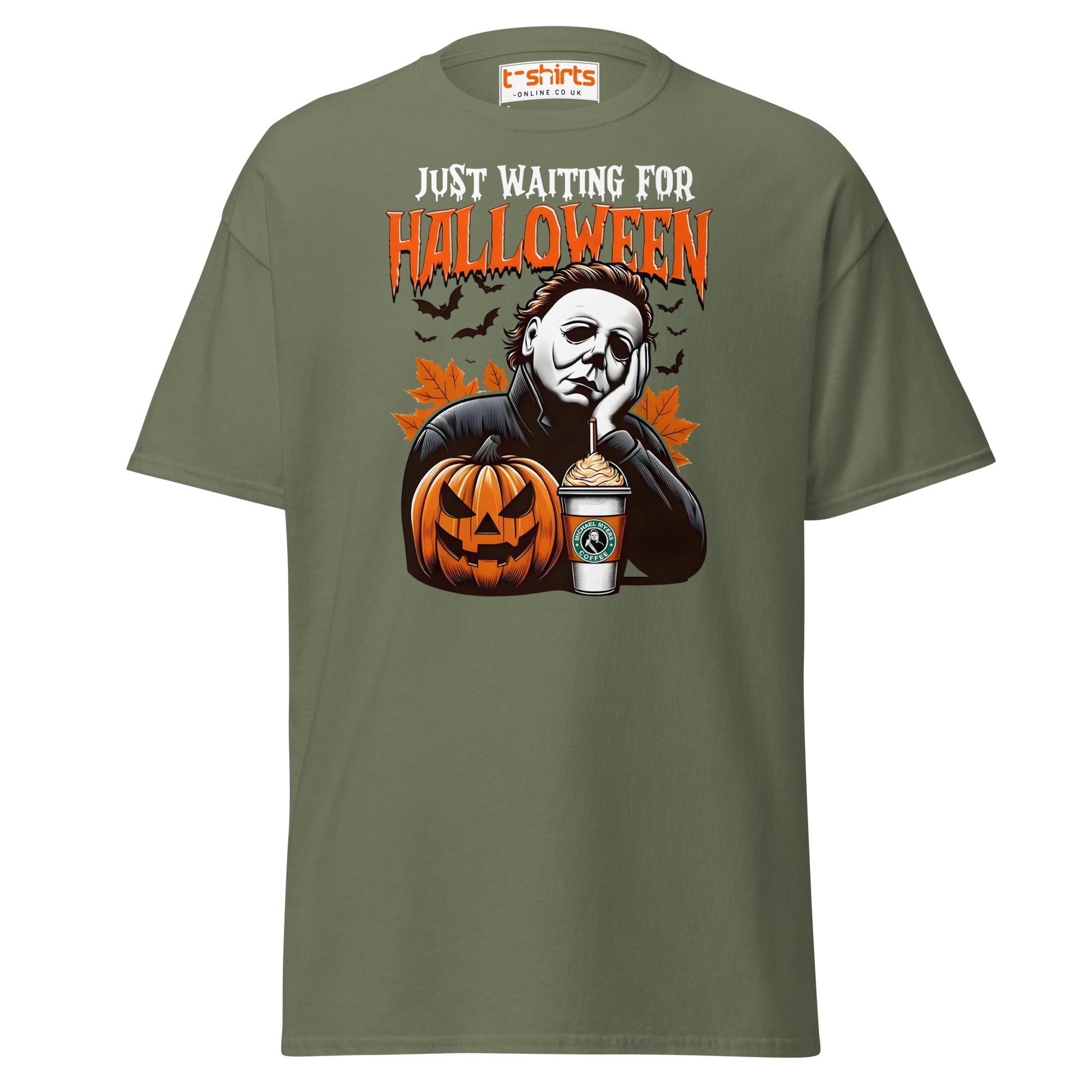 Halloween Michael Myers Coffee T-Shirt - Military Green - T-Shirts Online
