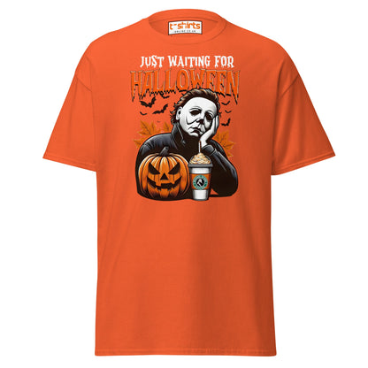 Halloween Michael Myers Coffee T-Shirt - Orange - T-Shirts Online