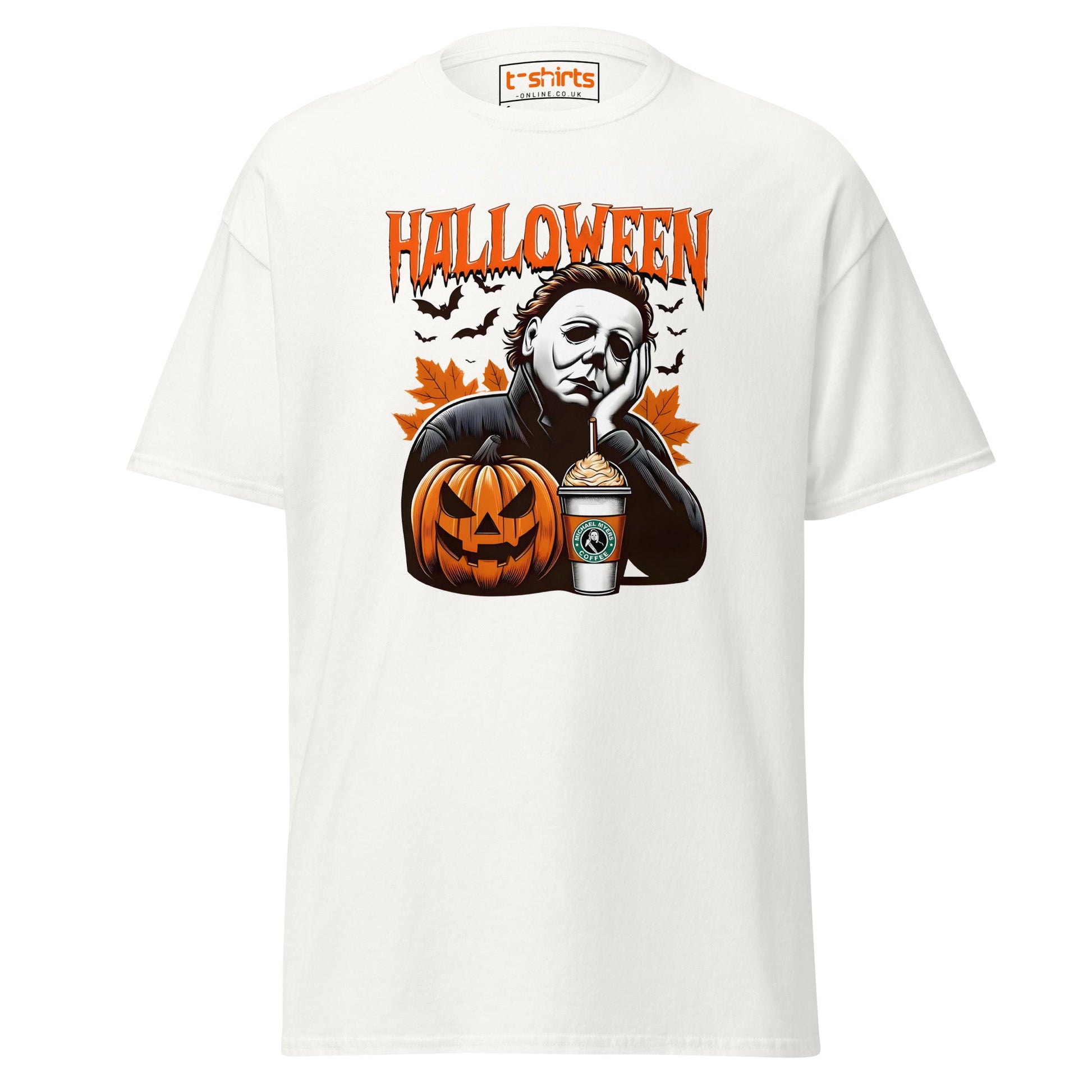 Halloween Michael Myers Coffee T-Shirt - White - T-Shirts Online