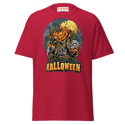 Halloween Pumpkin Killer T-Shirt | Scary Horror Tee - Cardinal - T-Shirts Online