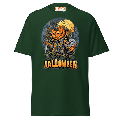 Halloween Pumpkin Killer T-Shirt | Scary Horror Tee - Forest Green - T-Shirts Online
