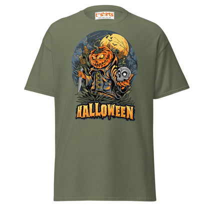 Halloween Pumpkin Killer T-Shirt | Scary Horror Tee - Military Green - T-Shirts Online