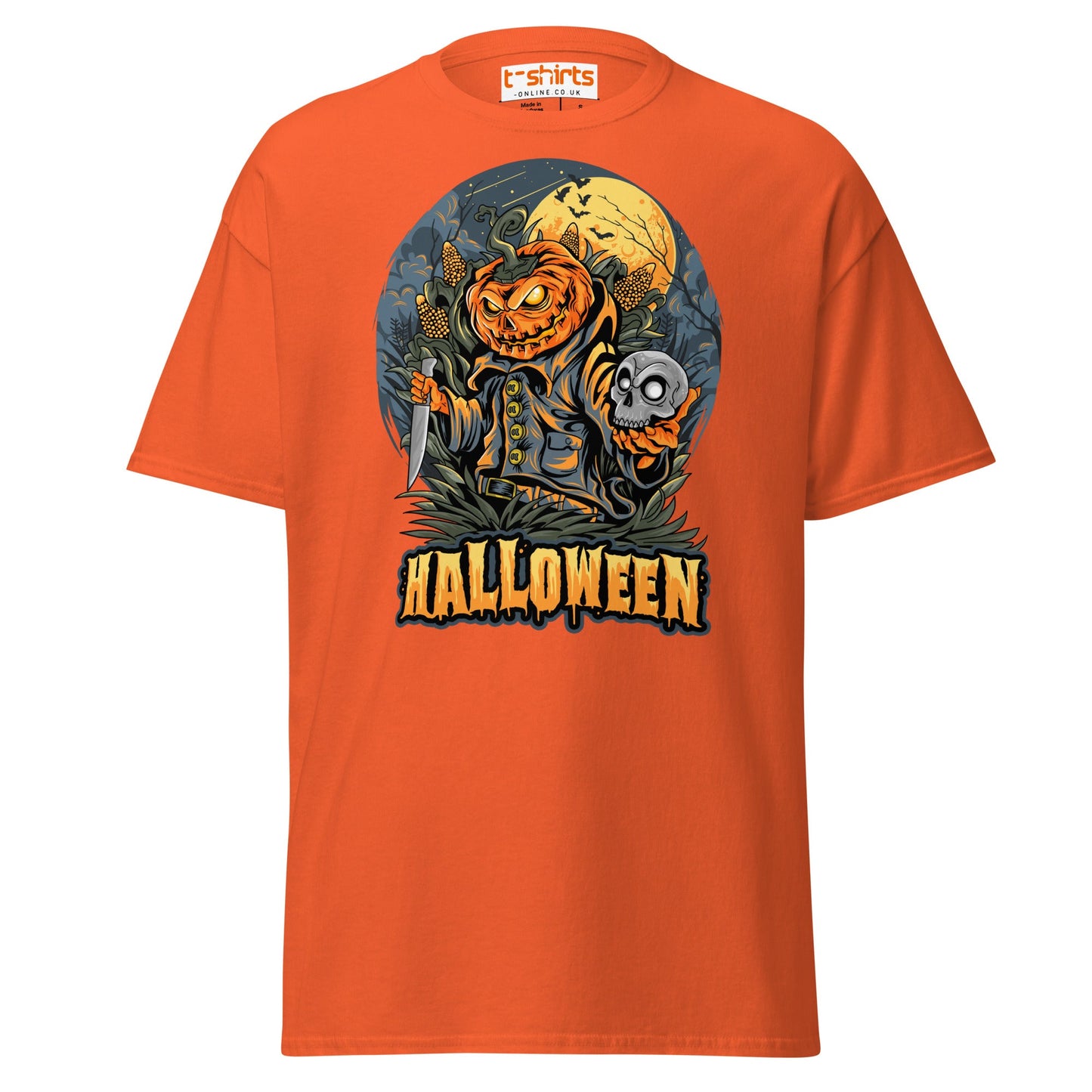 Halloween Pumpkin Killer T-Shirt | Scary Horror Tee - Orange - T-Shirts Online