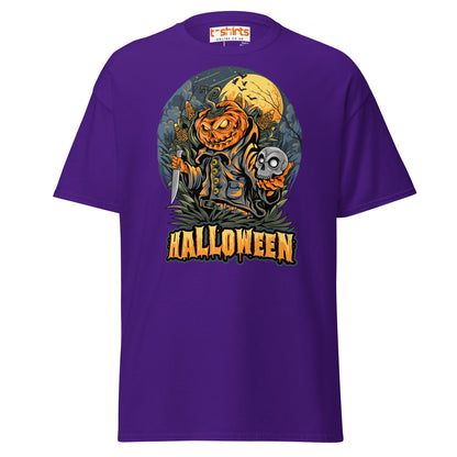 Halloween Pumpkin Killer T-Shirt | Scary Horror Tee - Purple - T-Shirts Online