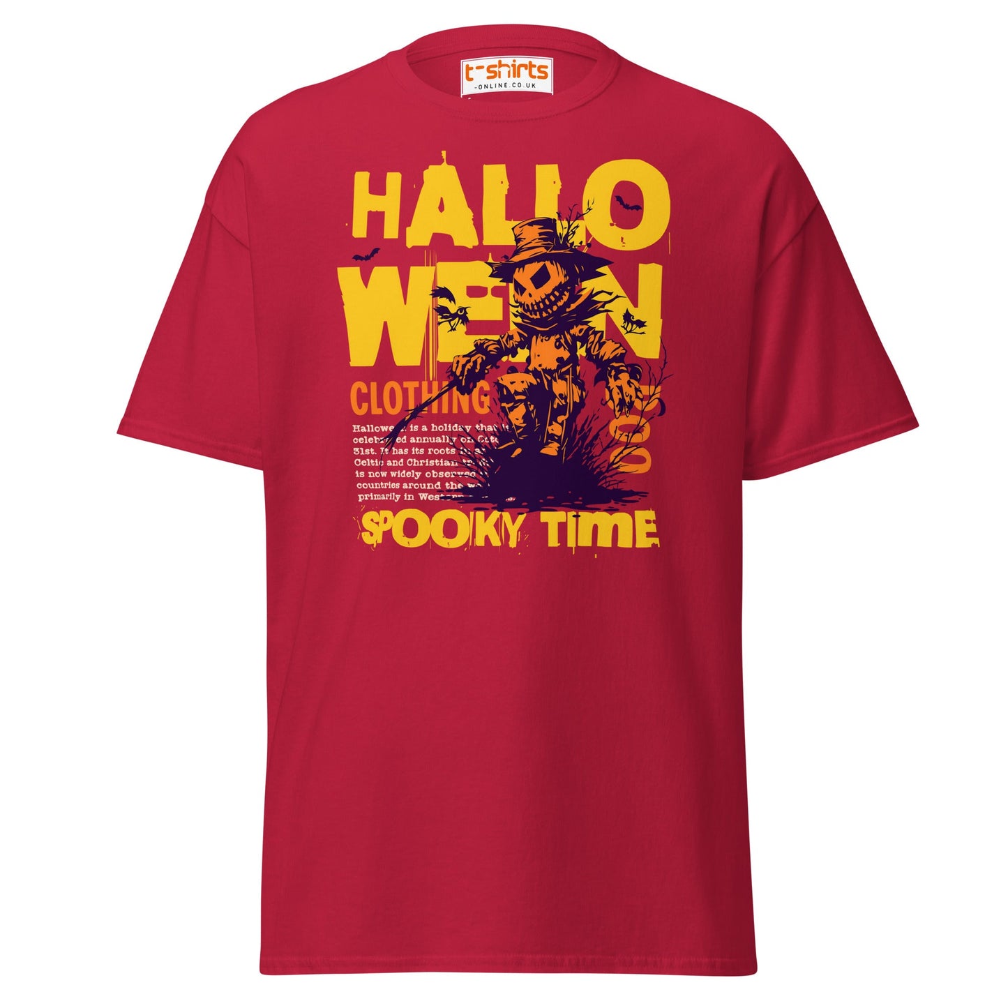 Halloween Scarecrow Spooky Time T-Shirt - Cardinal - T-Shirts Online