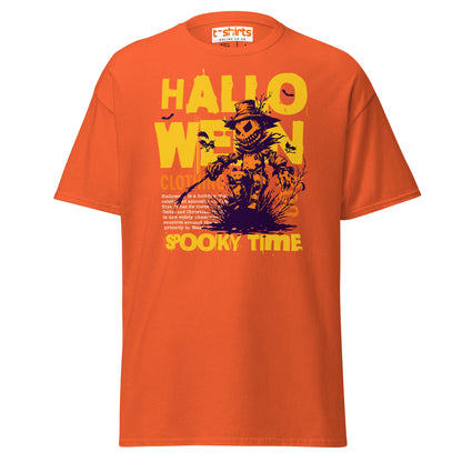 Halloween Scarecrow Spooky Time T-Shirt - Orange - T-Shirts Online