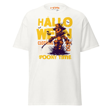 Halloween Scarecrow Spooky Time T-Shirt - White - T-Shirts Online