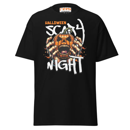 Halloween Scary Night T-Shirt | Pumpkin Horror Tee - Black - T-Shirts Online