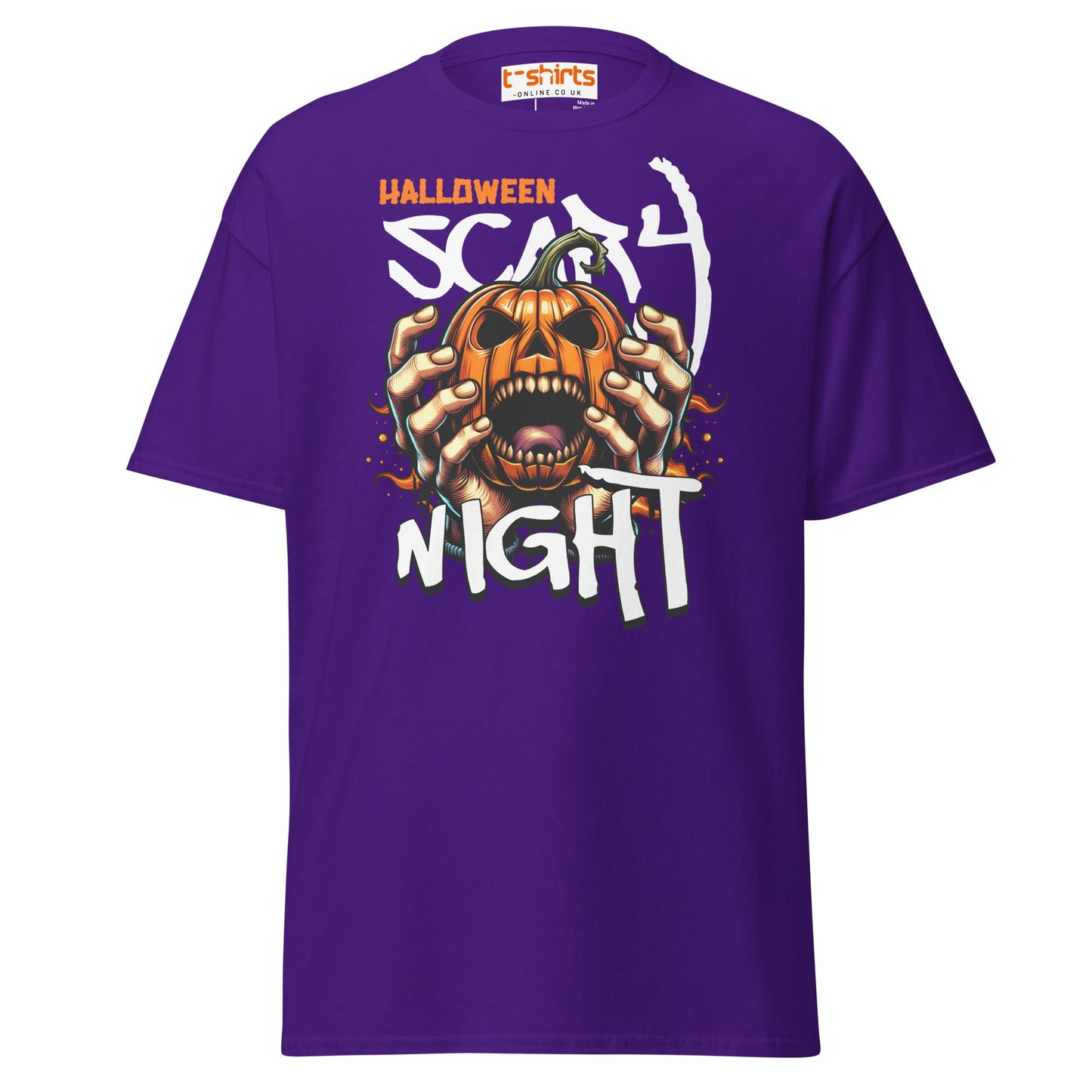 Halloween Scary Night T-Shirt | Pumpkin Horror Tee - Purple - T-Shirts Online