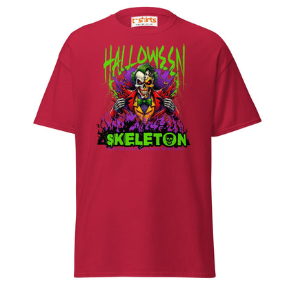 Halloween Skeleton Clown T-Shirt - Cardinal - T-Shirts Online