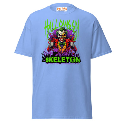 Halloween Skeleton Clown T-Shirt - Carolina Blue - T-Shirts Online