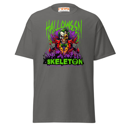 Halloween Skeleton Clown T-Shirt - Charcoal - T-Shirts Online