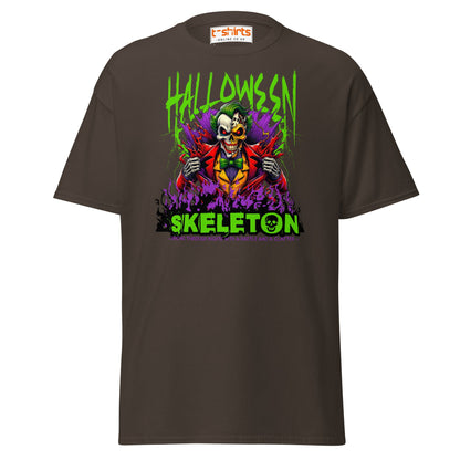 Halloween Skeleton Clown T-Shirt - Dark Chocolate - T-Shirts Online
