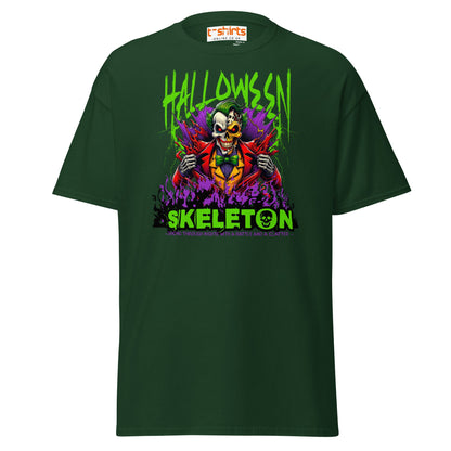 Halloween Skeleton Clown T-Shirt - Forest Green - T-Shirts Online