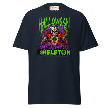 Halloween Skeleton Clown T-Shirt - Navy - T-Shirts Online