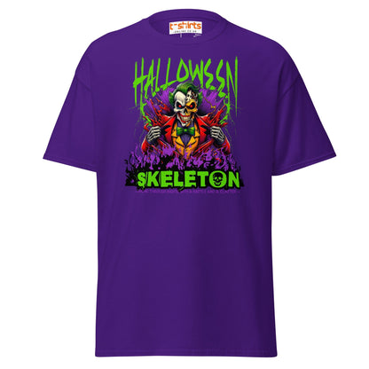 Halloween Skeleton Clown T-Shirt - Purple - T-Shirts Online