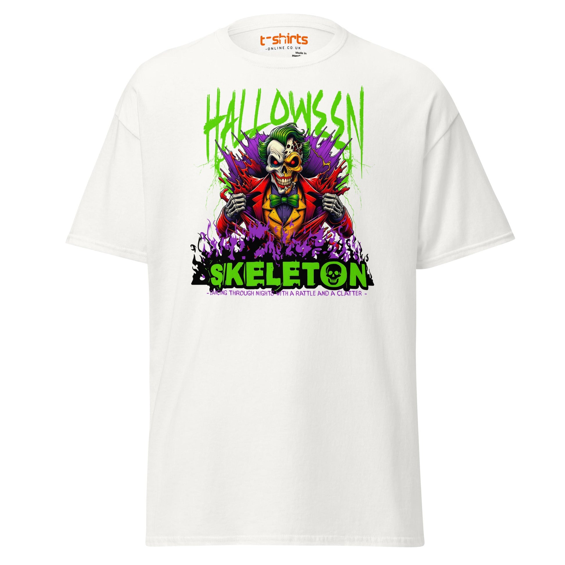 Halloween Skeleton Clown T-Shirt - White - T-Shirts Online