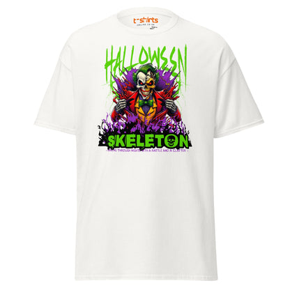 Halloween Skeleton Clown T-Shirt - White - T-Shirts Online