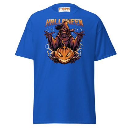 Halloween Witch T-Shirt | Spooky Skeleton Pumpkin Tee - Royal - T-Shirts Online