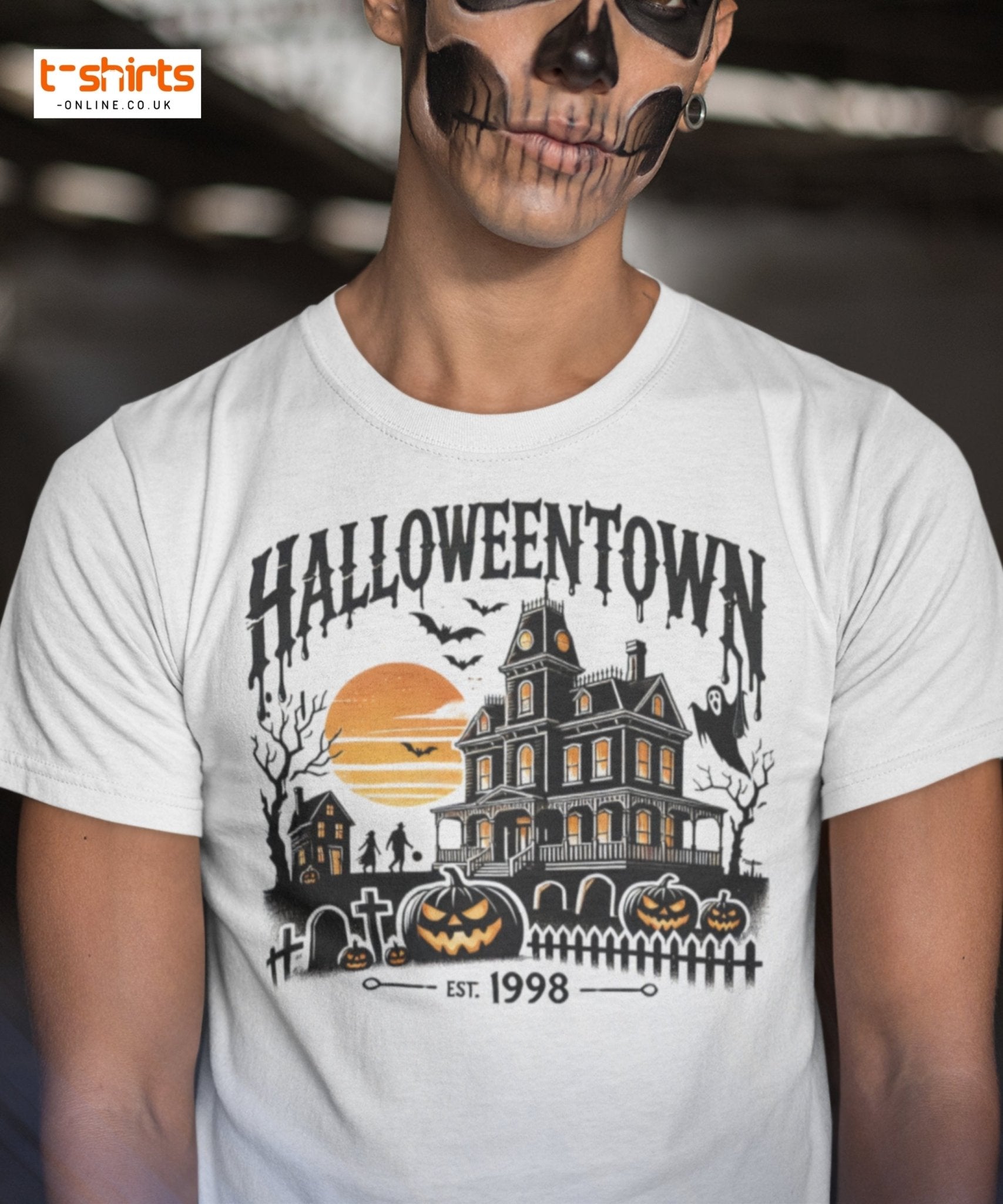 Halloweentown Haunted House Halloween T-Shirt - Red - T-Shirts Online