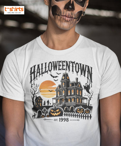 Halloweentown Haunted House Halloween T-Shirt - Red - T-Shirts Online