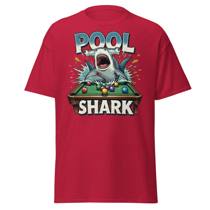 Hammerhead Pool Shark T-Shirt - Funny Billiards Pun Tee - Cardinal - T-Shirts Online