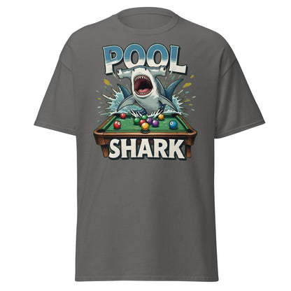 Hammerhead Pool Shark T-Shirt - Funny Billiards Pun Tee - Charcoal - T-Shirts Online