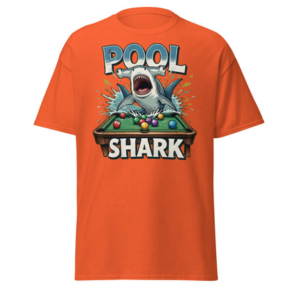 Hammerhead Pool Shark T-Shirt - Funny Billiards Pun Tee - Orange - T-Shirts Online