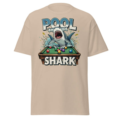 Hammerhead Pool Shark T-Shirt - Funny Billiards Pun Tee - Sand - T-Shirts Online