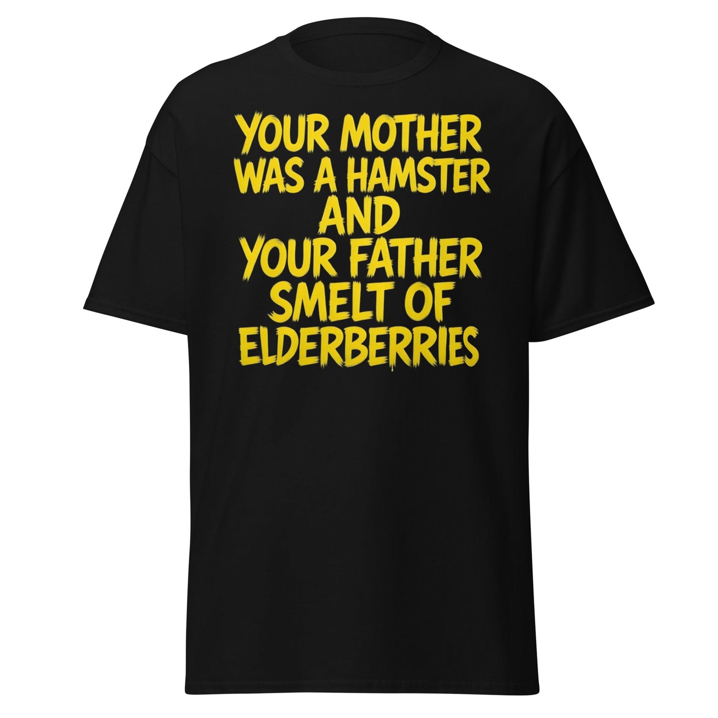 Hamster & Elderberries Funny Quote T-Shirt - Black - T-Shirts Online